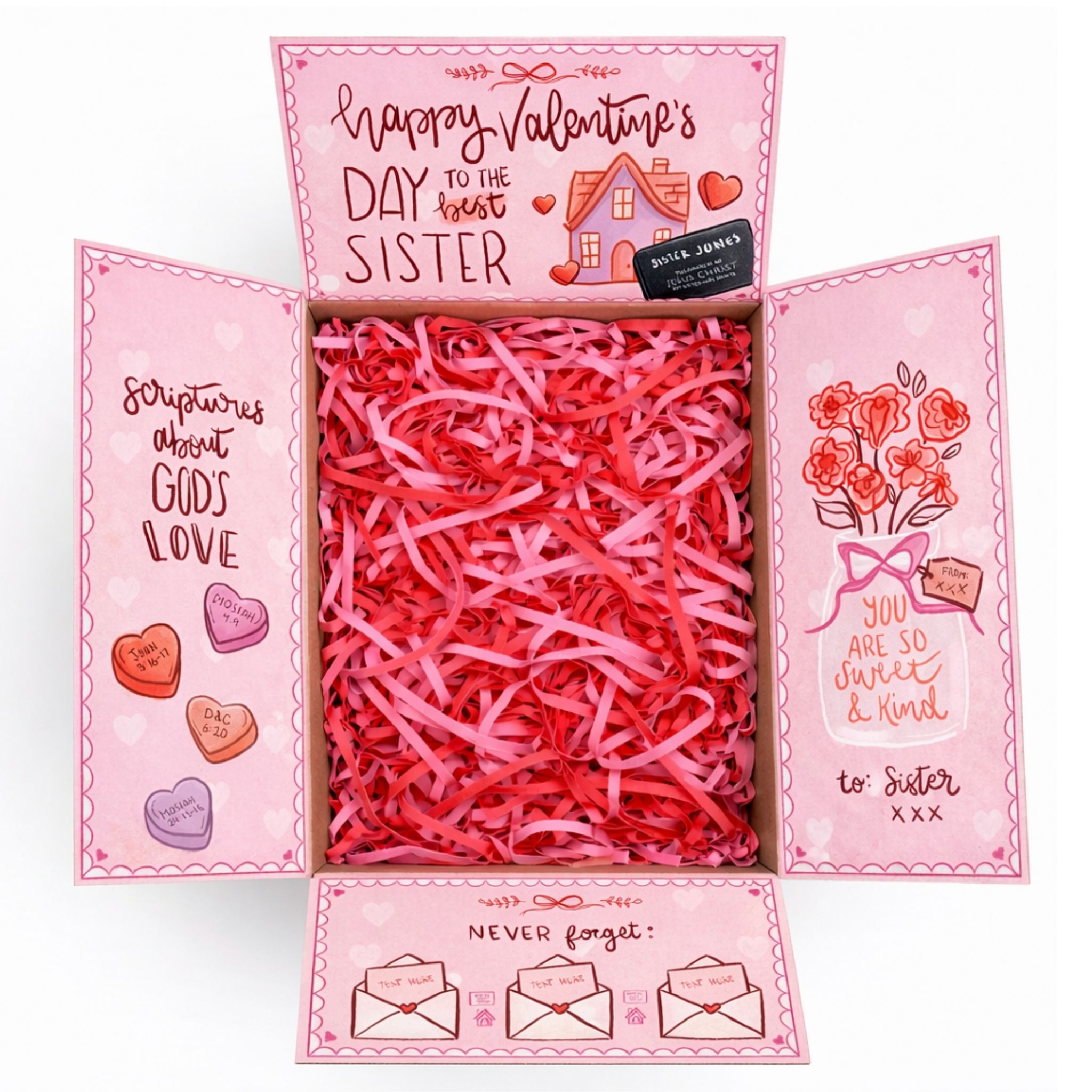 Valentine's Day (Sister) - Custom Care Package Box Design