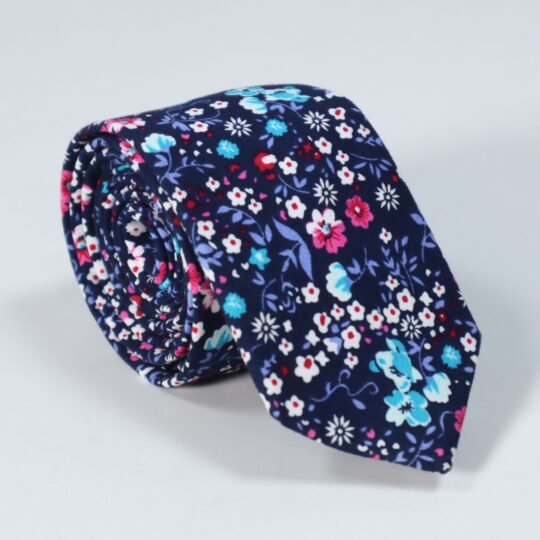 Navy Floral Tie